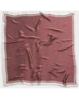 Simon's Contrast Edging Polka Dot Scarf - Red