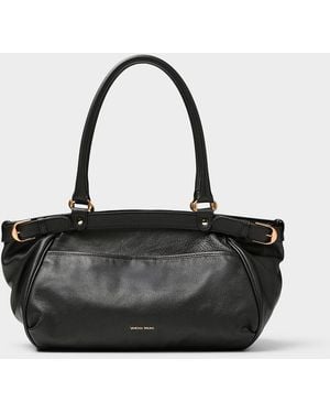 Vanessa Bruno Lune Pebbled Leather Tote Bag - Black