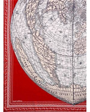 Inoui Edition Carte Du Monde Large Square Scarf - Red