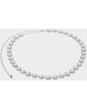 Simon's Crystal And Pearl Flower Fine Chain - White