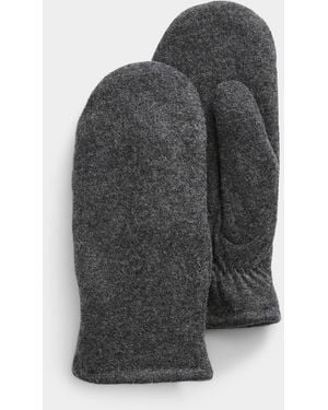 Simon's Solid Wool Mittens - Grey