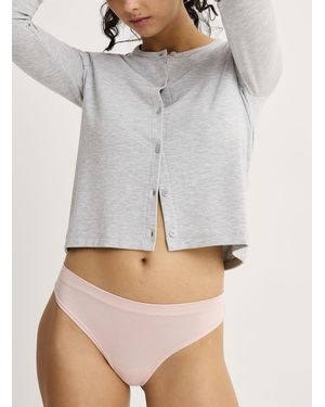 Miiyu Solid Essential Thong Organic Cotton And Tm Modal - Grey