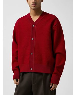 Jacquemus Doppio Rounded Shoulders Cardigan - Red