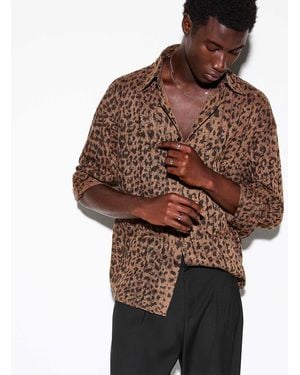 Le 31 Distressed Leopard Shirt Imported From Seoul - Brown