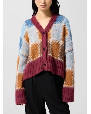 Marni Checkered Mohair Cardigan