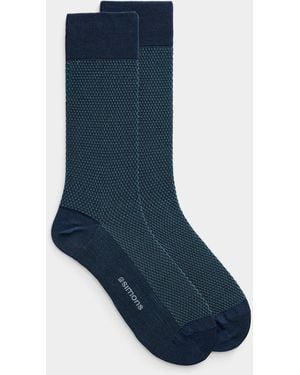 Le 31 Embossed Knit Dress Socks - Blue