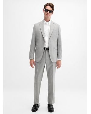 Le 31 Pure Wool Suit Wool Weave By Paulo De Oliveira London Fit - Grey