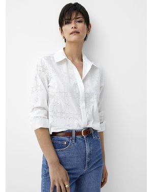 Contemporaine Broderie Anglaise Organic Cotton Shirt - White