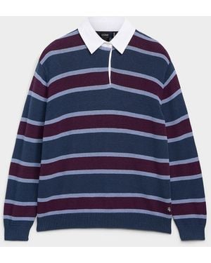 Icône Rugby Stripes Loose Polo - Blue