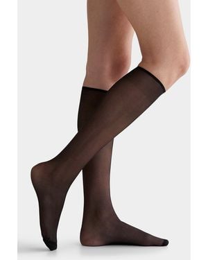 DIM Sublim Shiny Voile Knee - Brown