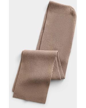 Soeur Loretta Ribbed Hood Pure Merino Wool Scarf - Natural