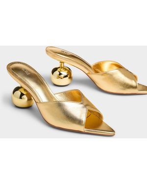 JW PEI Ellie Sphere Heel Golden Mules Women - Natural