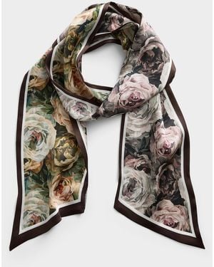 Le 31 Lightweight Floral Scarf - Black