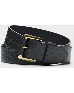 Polo Ralph Lauren Textured Leather Belt - Black
