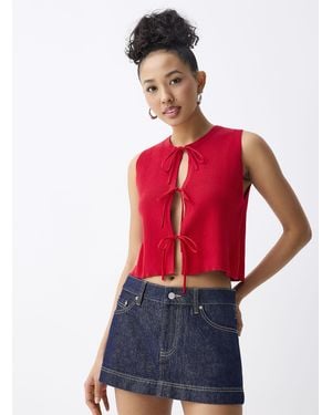 Twik Three Bows Sweater Vest - Red