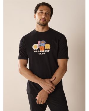 Le 31 Playful Christmas Print Lounge T - Black