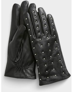 Simon's Studded Leather Gloves - Black