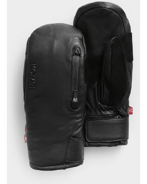 Kombi Aspen Insulated Leather Mittens - Black