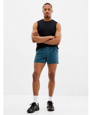 I.FIV5 Minimalist Stretch Short With No Undergarments 5" Length - Blue