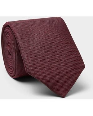 SELECTED Piqué Burgundy Tie - Red