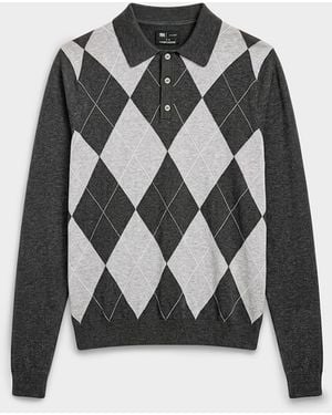 Le 31 English Argyle Polo - Black