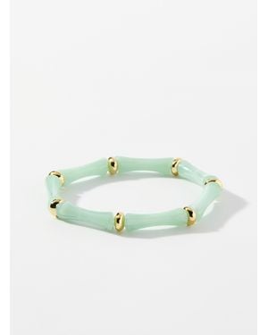 Simon's Curved Tubular Stone Bracelet - Green