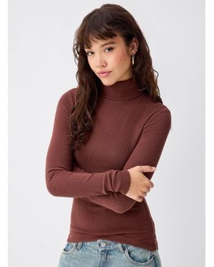 Twik Soft Ribbing Turtleneck T - Red