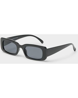 Simon's Jupiter Narrow Rectangular Sunglasses - Black