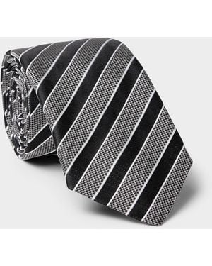 Le 31 Monochrome Stripe Tie Exclusive Collection From Italy - Grey