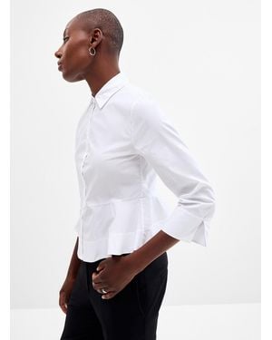 HUGO Embralla Peplum Shirt - White
