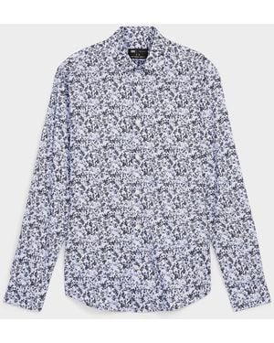 Le 31 Stretch Floral Shirt Modern Fit - Blue