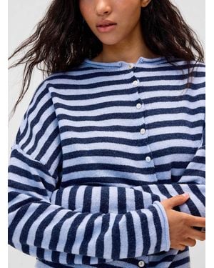 Things Between Fluffy Knit Cardigan - Blue