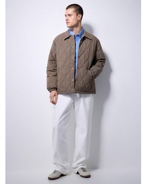 Le 31 Check Quilted Jacket Imported From Seoul - White