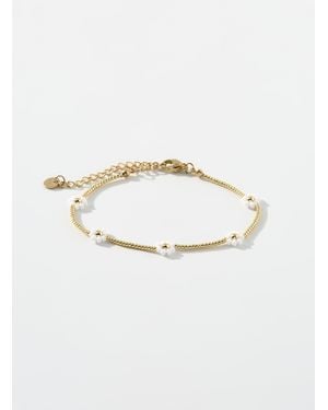 Simon's Summer Flower Beaded Bracelet - White