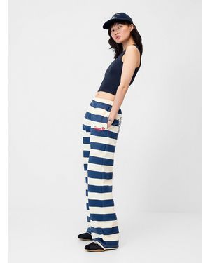 The Happy Camp3r Happy Indigo Striped Fleece Pant - Blue