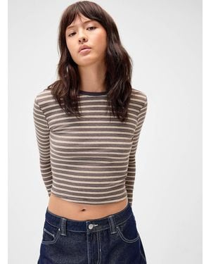 Twik Striped Cropped Rib - Grey