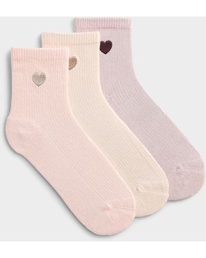 Lemon Embroidered Heart Ultra - Pink