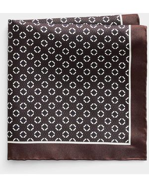 Le 31 Geo Mosaic Pure Silk Pocket Square - Black