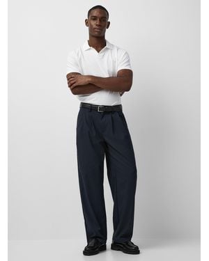 Frank And Oak Théo Loose Pleated Pant - Blue