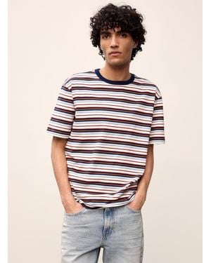 Scotch & Soda Multiple Stripe T - Natural