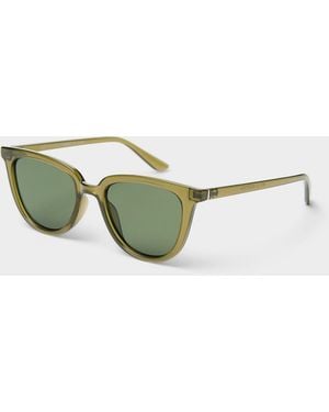 Simon's Blue Chip Rounded Square Sunglasses - Green