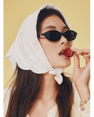 Simon's Broderie Anglaise Scalloped Scarf - Natural