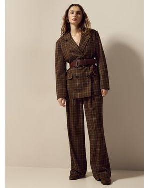 Icône Pleated Waist Wide - Brown