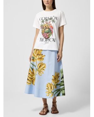 FARM Rio Bananas Poplin Skirt - White