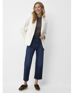 MODERN AMERICAN Savannah Cropped Jean Fit: Cropped Straight Leg, High Rise - Blue