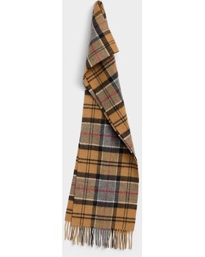 Barbour Wool And Cashmere Tartan Scarf - Grey