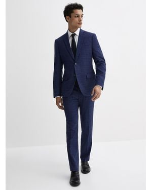 BOSCO Ultramarine Checked Suit Semi - Blue
