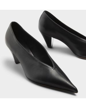 Mansur Gavriel Kiki Minimalist Leather Pumps - Black