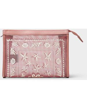 Lambert Alana Patterned Tulle Cosmetics Case - Pink