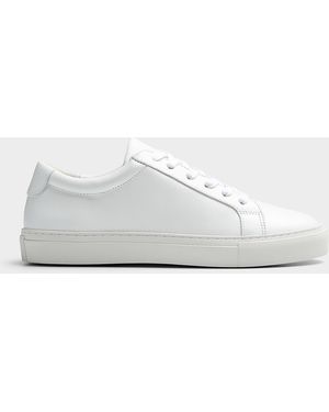 Simon's Minimalist Leather Court Sneakers Men - White